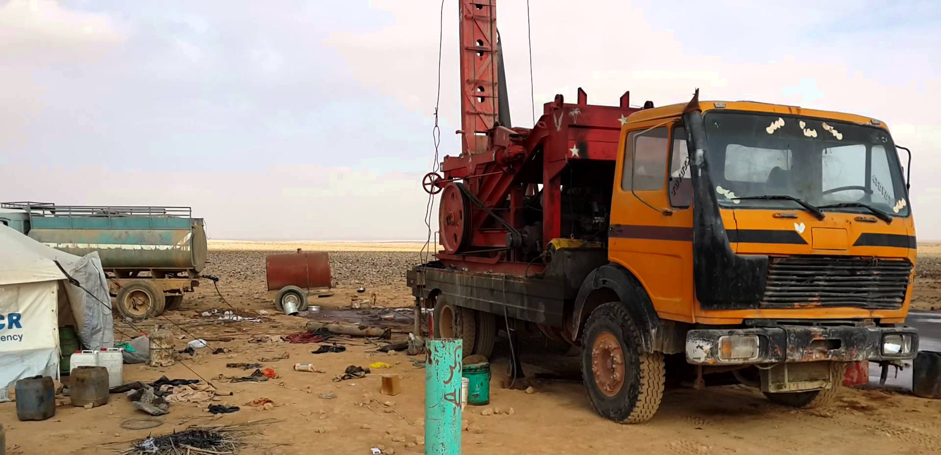 ضبط حفارة آبار مخالفة في البادية