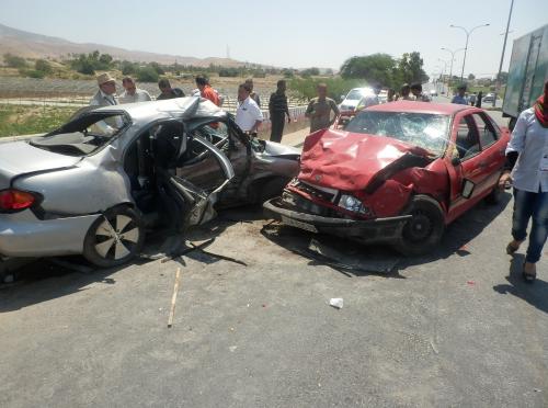 (7) إصابات بحادث سير على طريق