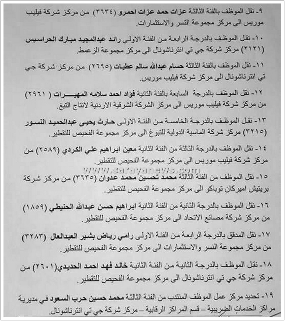 بالأسماء .. تنقلات واسعة بين عدد