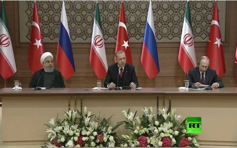 رؤساء روسيا وتركيا وإيران يشددون على