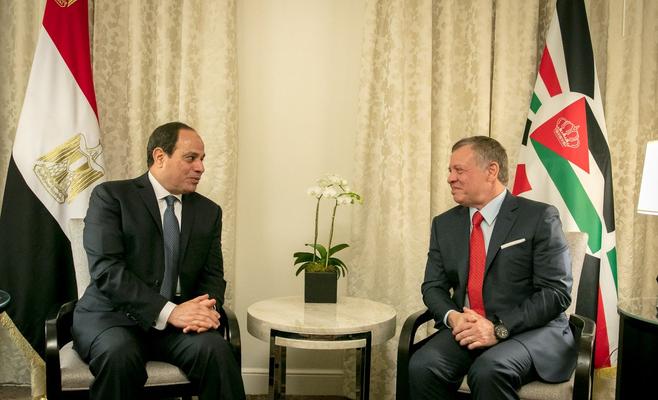 الملك والسيسي يؤكدان ضرورة الحل العادل