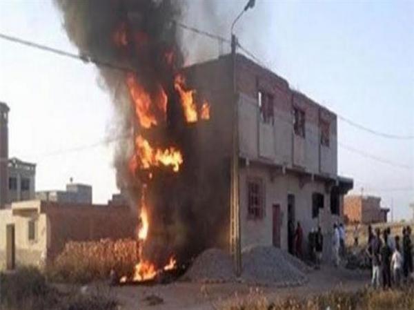 اصابة شخص اثر حريق منزل في