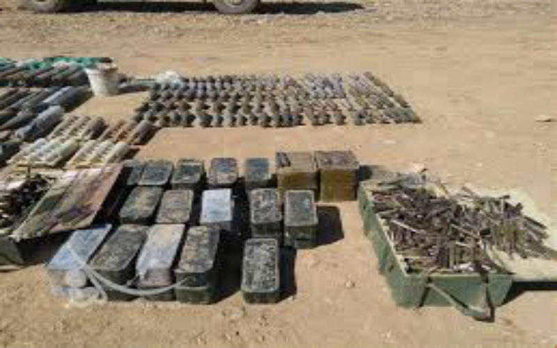 العثور على 23 صاروخا و30 حزاما