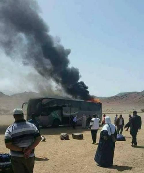 حريق حافلة معتمرين أردنية