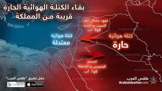 طقس العرب: بين كتلة هوائية حارة
