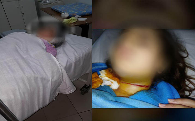 ام عشرينية تجز رقبة طفلتيها بالسكين