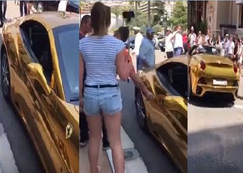 بالفيديو.. أمير خليجي يبهر الفرنسيات بسيارته