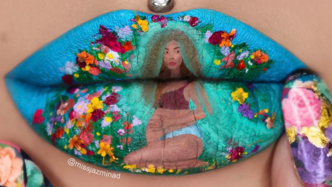 خبيرة تجميل أمريكية ترسم صورة حمل