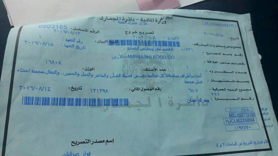 ادخال كبدة ’الحمير‘ إلى الأردن -