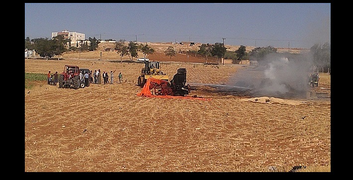 عقب سيجارة يشعل النيران بدونمات من