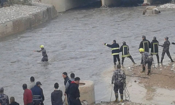 البحث عن مواطن بسيل الزرقاء بعد