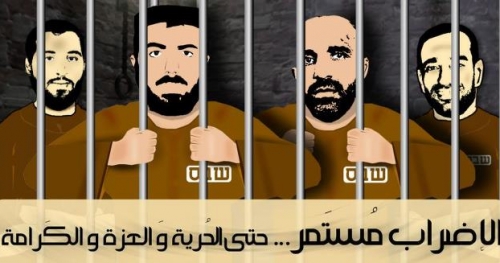 ارتفاع عدد الأسرى الفلسطينيين المضربين عن