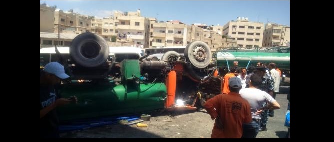 العناية الإلهية تنقذ سائق صهريج في
