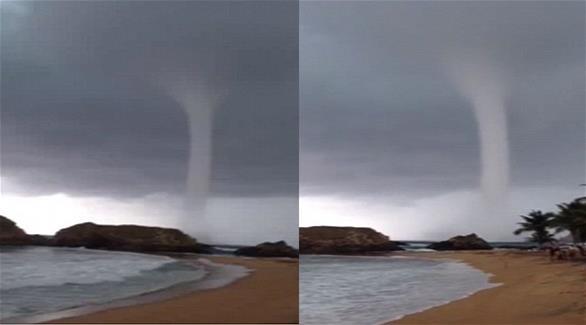 بالفيديو: زوبعة مائية هائلة تعانق السماء