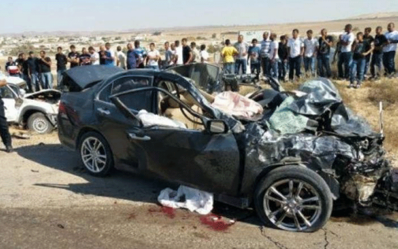 إصابة (11) شخصا اثر حادث تدهور