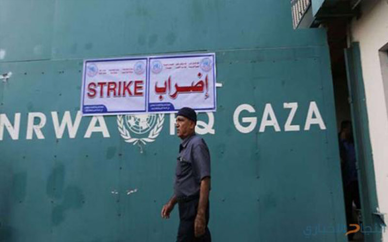 الاضراب يعم مؤسسات الاونروا بغزة