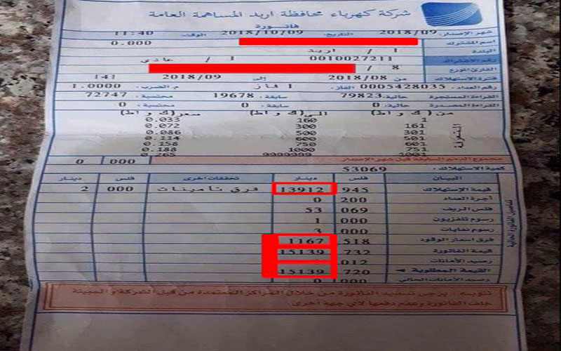 كهرباء اربد: خطأ بشري وراء ارتفاع