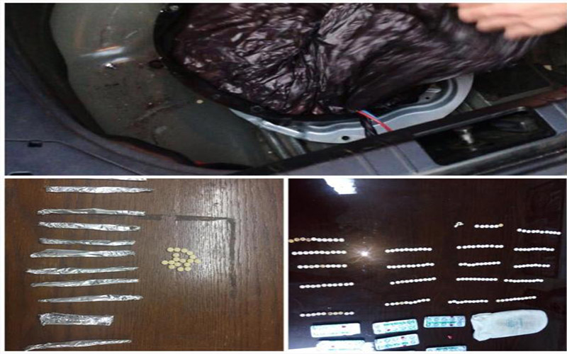 احباط تهريب 28 الف حبة مخدرة