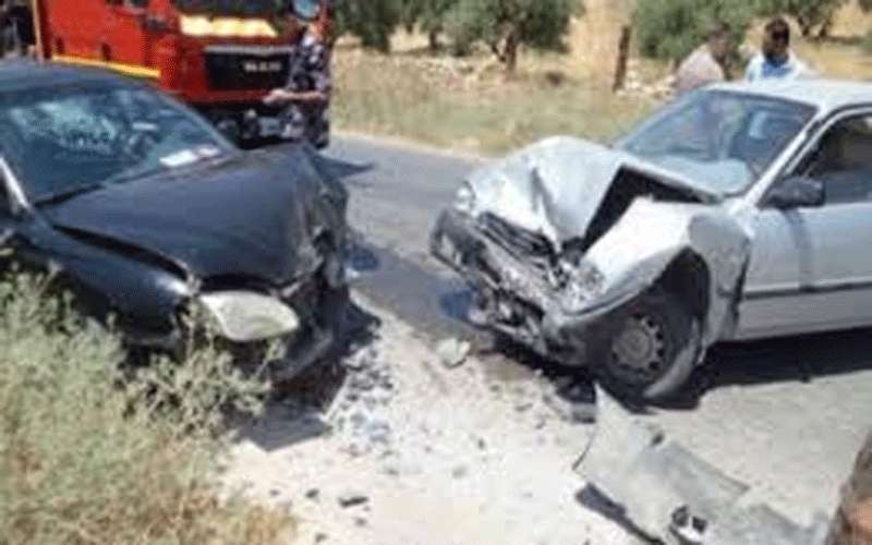 إصابة (4) أشخاص اثر حادث تصادم