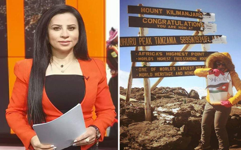 الإعلامية رنا الخمايسة تنجح بتسلق قمة