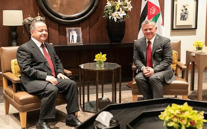 الملك يؤكد لبرزاني دعم الأردن لأمن
