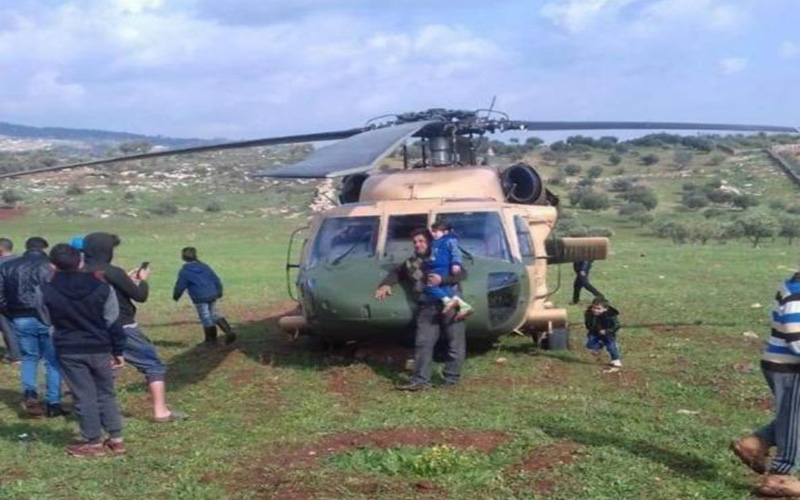 هبوط اضطراري لطائرة عمودية في جرش