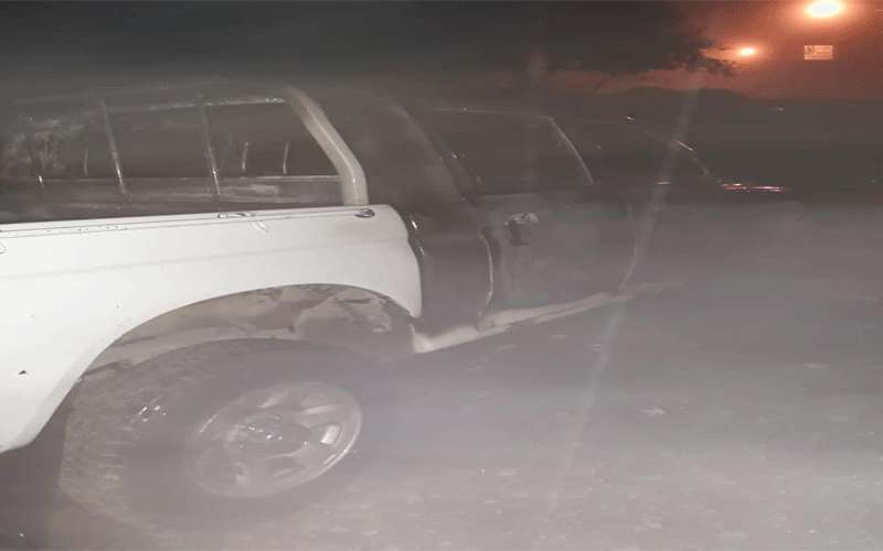 حريق سيارة تابعة لصندوق المعونة الوطنية