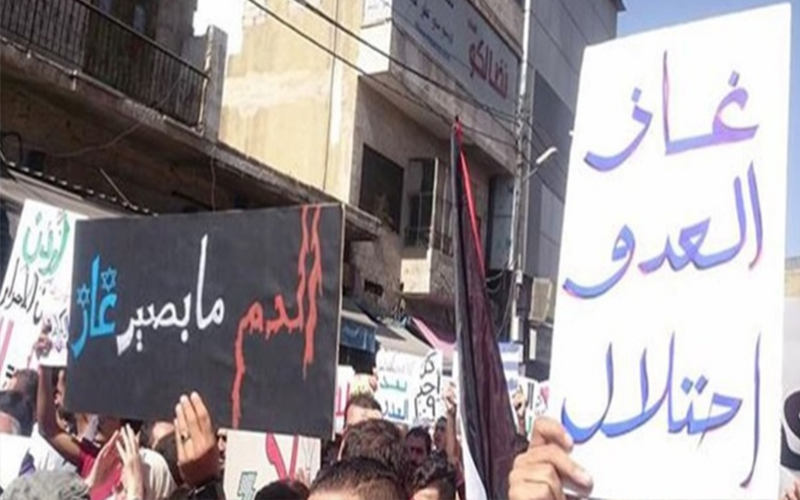 اعتصام امام النواب يرفض اتفاقية الغاز