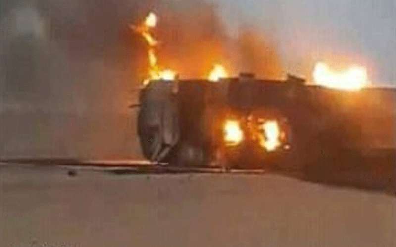 احتراق شاحنة اردنية في السعودية ..