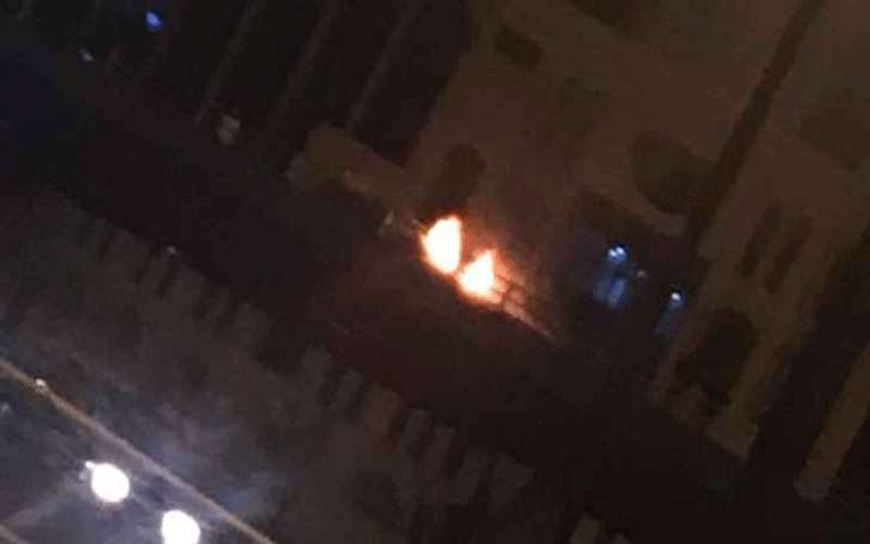 حريق مركبة فوق جسر دوار الداخلية