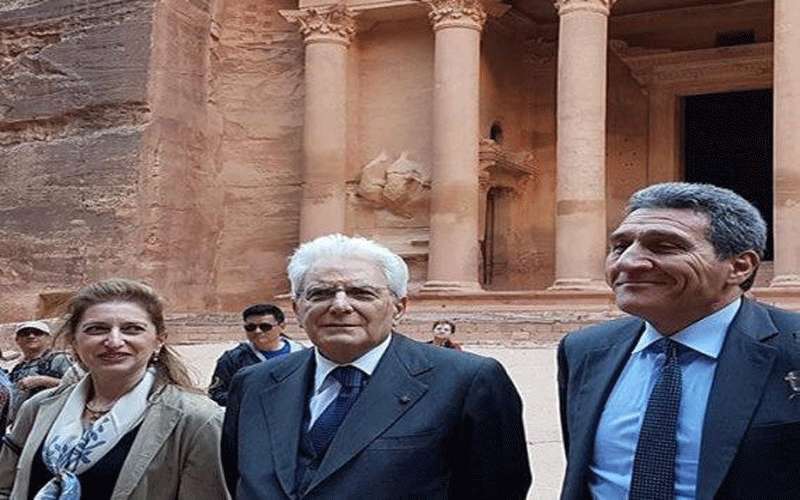 الرئيس الإيطالي يزور البترا