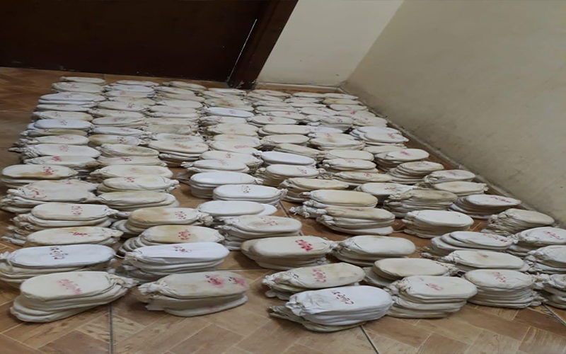 ضبط ٨٣٣ كف من مادة الحشيش