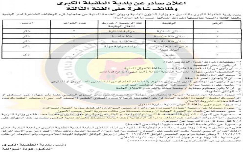 بالاسماء .. وظائف شاغرة ومدعوون للتعيين