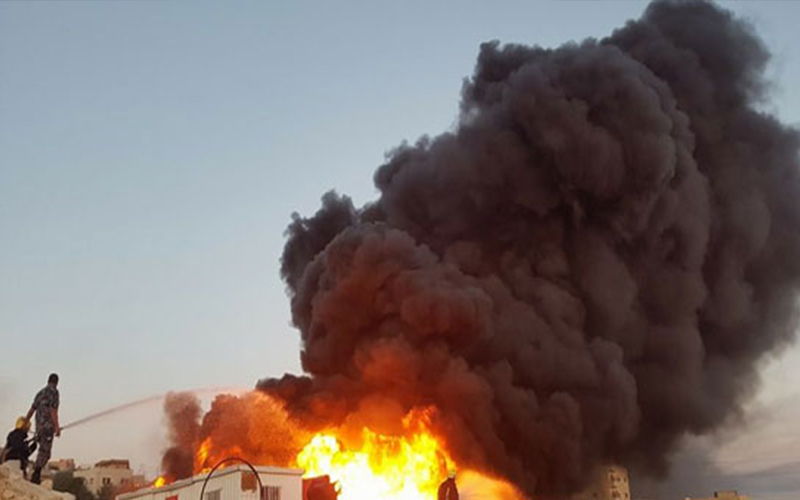 اخماد حريق ساحة خارجية للأثاث المستعمل