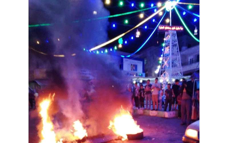 احراق كاوتشوك بالكرك بسبب المياه