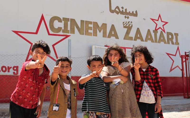 سينما للاطفال في مخيم الزعتري
