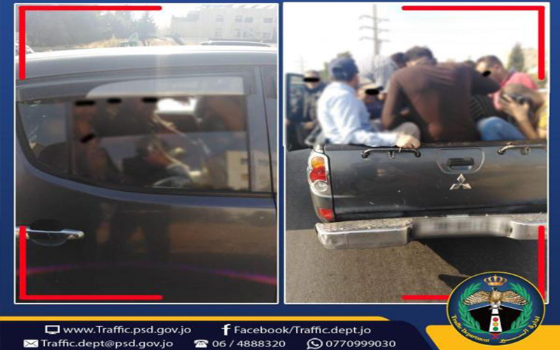 ضبط بكب بحمولة زائدة 9 اشخاص