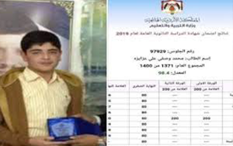 المعاني عن وفاة الطالب عزايزة :