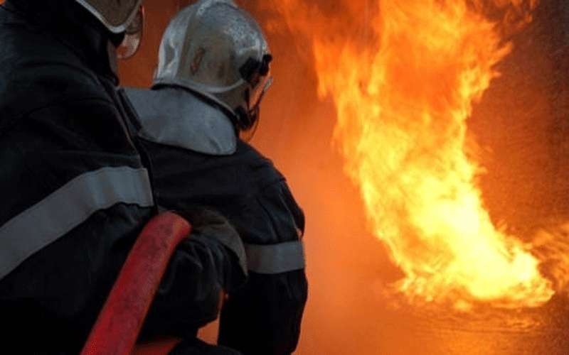 اخماد حريق باوقاف اربد