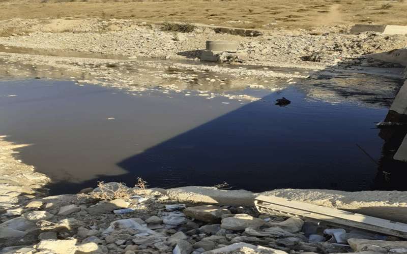 مياه سوداء في سيل الزرقاء