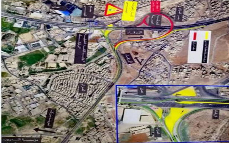 تحويلات مرورية على طريق (عمان -