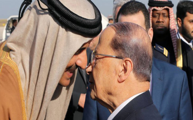 عون يدعو أمير قطر لزيارة لبنان