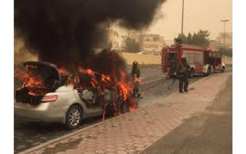 إخماد حريق مركبة في جرش