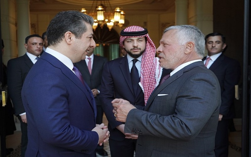 الملك يستقبل بارزاني ويؤكد وقوف الاردن