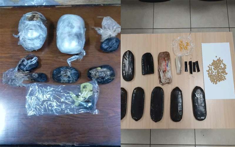 إحباط محاولتي تهريب مواد مخدرة وضبط