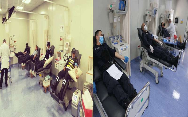 الأمن يواصل حملة للتبرع بالدم لصالح