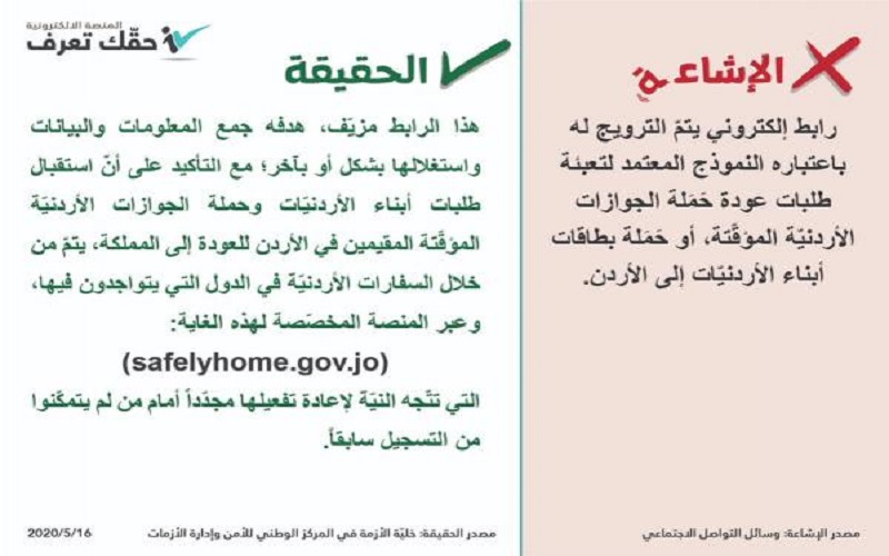 الحكومة تنفي صحة رابط لتعبئة طلبات