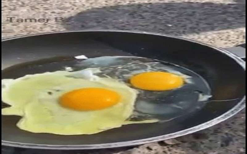 أردني يقلي البيض على الأرض