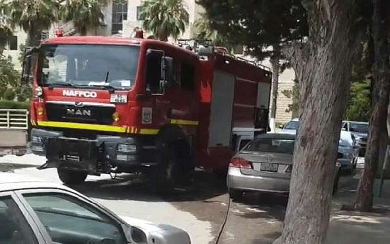 اخماد حريق في جامعة اليرموك
