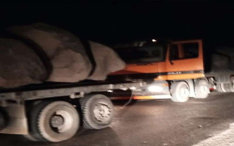 ضبط 4 شاحنات بازلت مخالف في